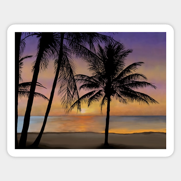 Tropical Sunset on a Dream Vacation Sticker by laceylschmidt